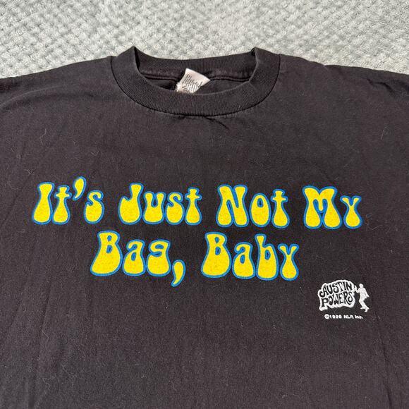 Vintage 1999 Austin Powers It's Just Not My Bag, Baby Promo Tshirt Black Mens XL - Picture 2 of 7